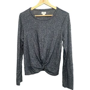 UpWest | Heather Gray Long Sleeve Twist Knot Top